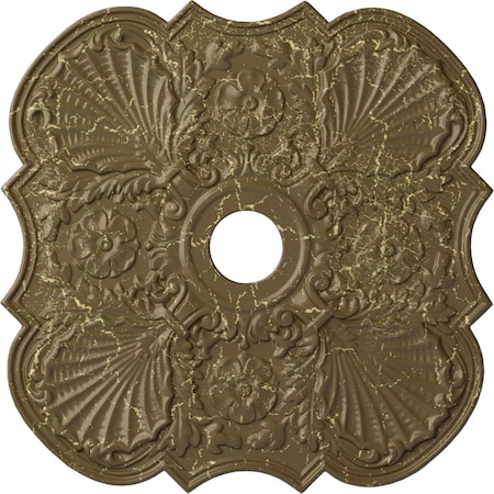 Ekena Millwork Flower Medallion (Canopies up to 6 1/4"), 29"OD x 3 5/8"ID x 1 3/8"P, Mississippi Mud Crackle CM29FWMMC